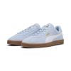 Sneaker PUMA "PUMA Club II Suede Sneakers Erwachsene", Gr. 42.5, haute tropic weiß gold blau, Obermaterial: Textil, Synthetik, Kuhleder; Futter: Textil; Innensohle: Textil; Laufsohle: Gummi, Schuhe
