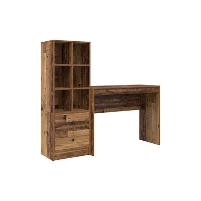 vidaXL Schreibtisch mit Stauraum Alte Holzoptik Spanplatte Image