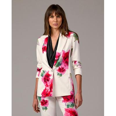 Boston Proper - Painted Fleurs Pink - Relaxed Blazer - 2