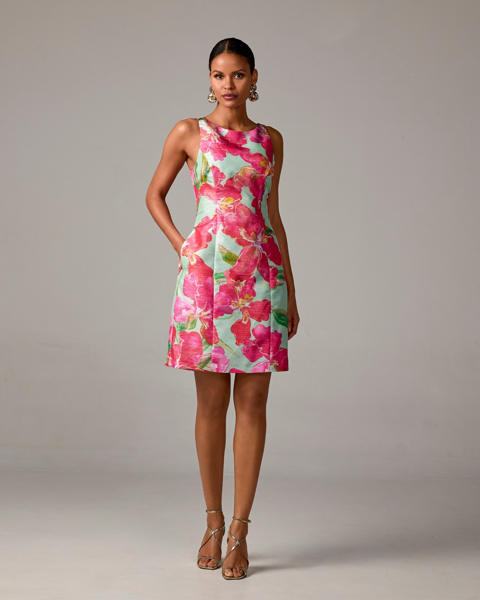 Vince Camuto | Women's Floral-Print A-Line Dress - New Ivory | Realry