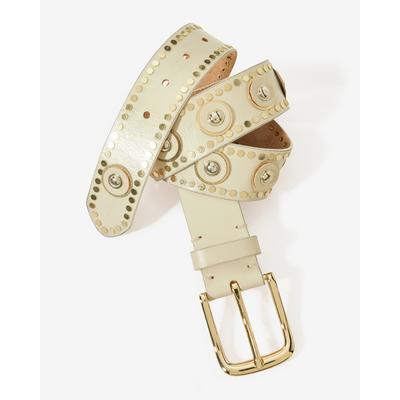 Boston Proper - Off White - Gold Embellished Belt - Medium