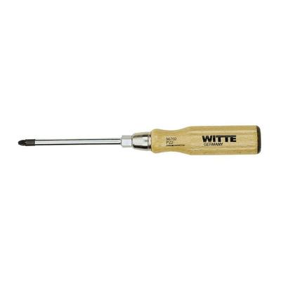 Witte - Pozidriv schwarzer Schraubendreher mit Holzgriff (PZ1x85) 96701 Image