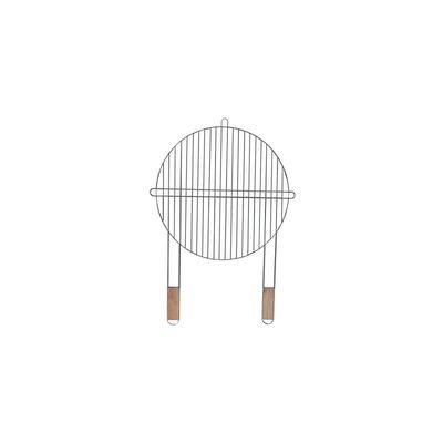Runder Grill de 46 cm mit 2 Griffen de Holz, verchromter Stahl Image