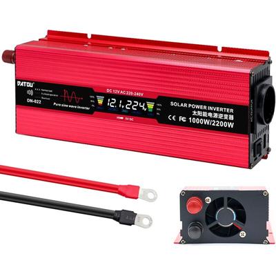 Spannungswandler 12 V auf 220 V, 1000 W Auto-Wechselrichter mit 1 EU-Stecker und USB-Anschluss Image