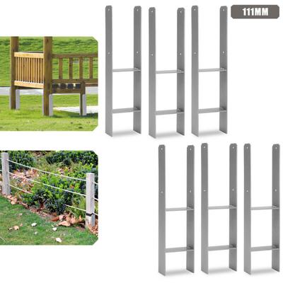 Swanew Pfostenanker H-Pfostenträger H-Anker 600 mm Länge Pfostenschuh für Carport 111MM 6 Stück Image