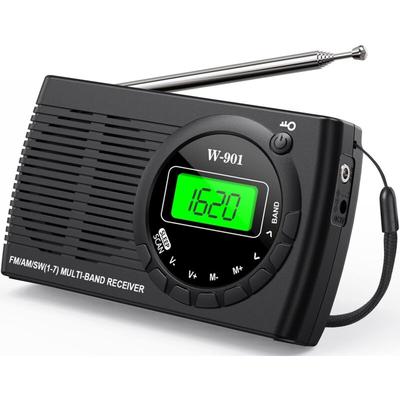 Kleines tragbares UKW/MW/KW-Radio, Transistorradio mit hervorragendem Empfang und hoher Image
