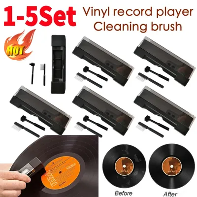3-teiliges Schallplatten-Reinigungsset aus Vinyl, Reinigungsset für Plattenspieler, Schallplatten-Reinigungsbürste, Reiniger, Reinigungsbürsten-Set, passend für Plattenspieler Image