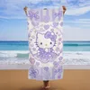Entzückendes Hello Kitty Strandtuch mit lila Schleife und Blumendesign!, Handtücher,