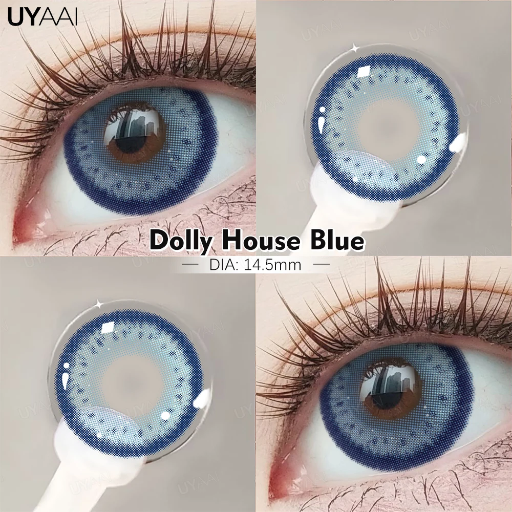 UYAAI Fashion1 Paar farbige Kontaktlinsen, hochwertige Linsen, blaue Myopie-Linsen, Make-up-Gradientenlinsen Image