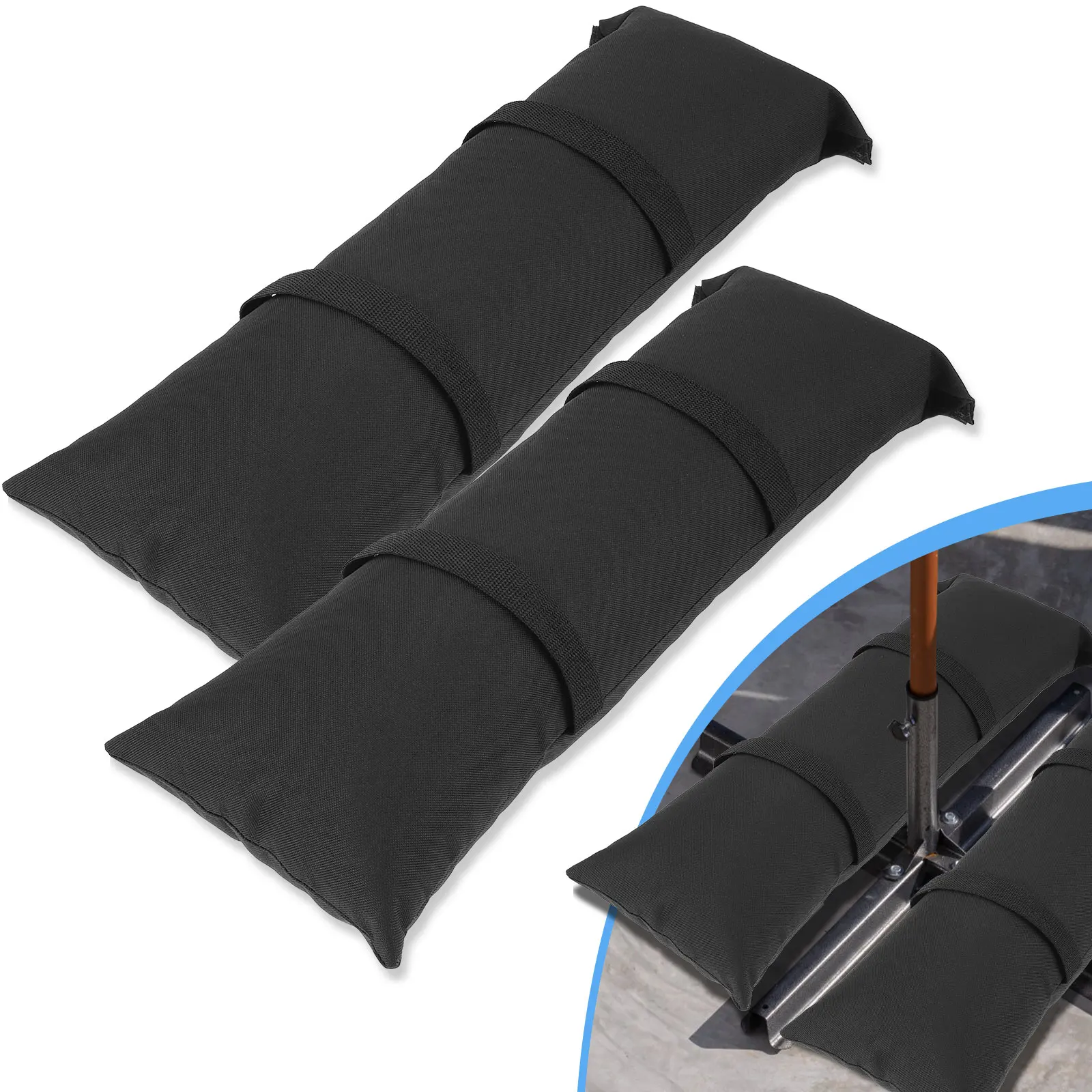 2 Stück Oxford-Stoff gewölbte Sandsäcke, wetterfest, befüllbar, Outdoor-Möbel, Sandsäcke, reißfeste Schirmbasis Image