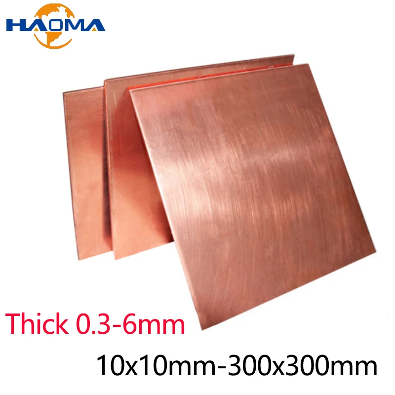 T2-Kupferplatte, reines Kupferblech, Dicke 0,3 mm, 0,5 mm, 0,6 mm, 0,8 mm, 1 mm, 1,2 mm, 1,5 mm, 2 mm, 2,5 mm, 3 mm, 4 mm, 5 mm, 6 mm, DIY individuell Image