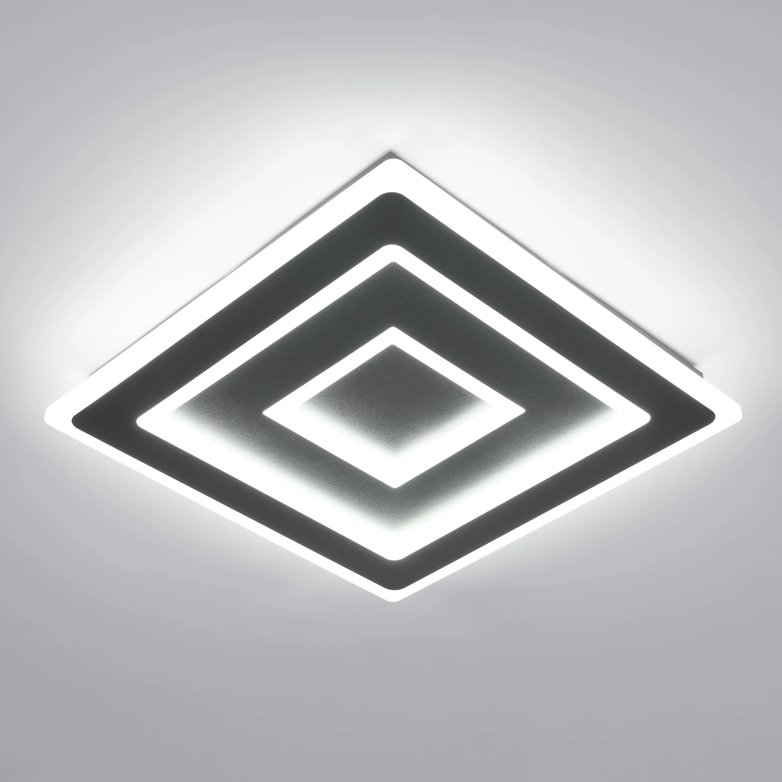 LED-Deckenleuchten, schwarze moderne quadratische Lampe, LED-Innenbeleuchtung für Wohnzimmer, Schlafzimmer, Küche, Badezimmer, Flur