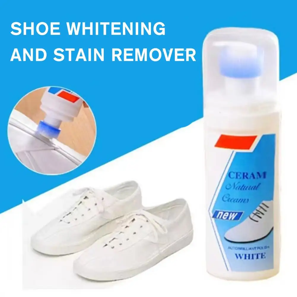 White Shoes Cleaner Yellow Edge Dirt Stain Removal Whiten Refreshed Polish White Shoes Foam Clearning Free-Wash Shoes Whitener Image