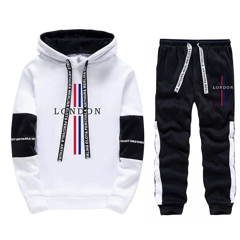 Herren Kapuzenpullover Jogginghose London Fashion Hoodie Streetwear Herren All Seasons Daily Casual Sport Streetwear Trainingsanzug