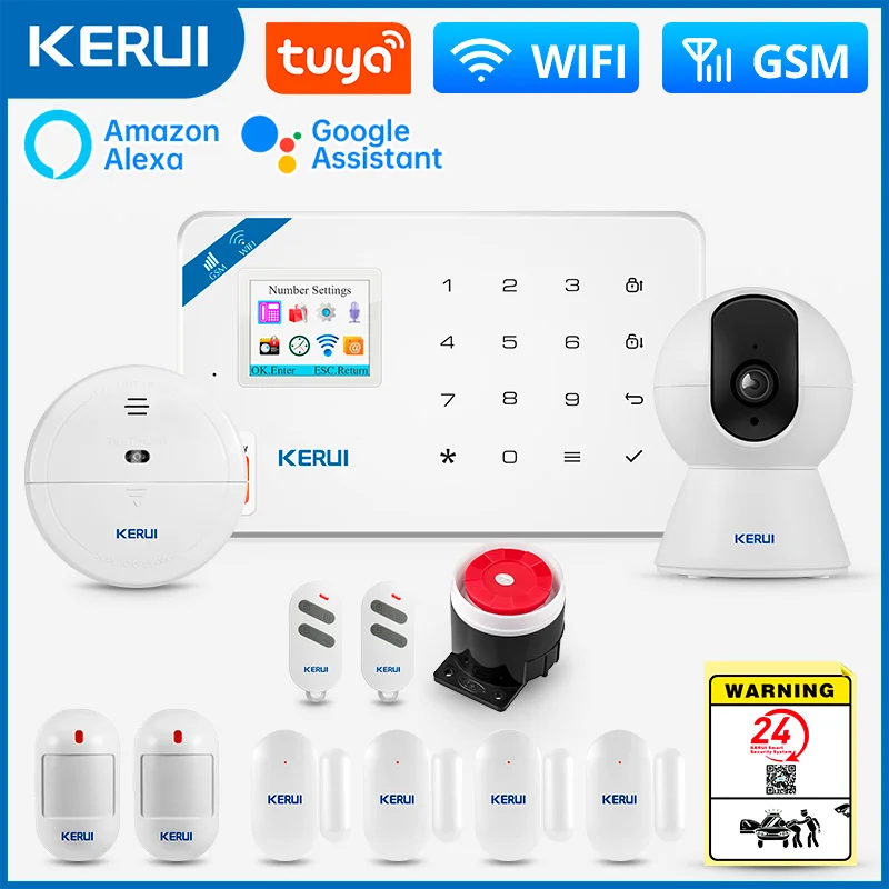 KERUI W181 Alarmsystem für die Einbruchsicherheit zu Hause, WiFi, GSM-Alarm, kabellos, 433 MHz, Tuya Smart Home App-Steuerung, Bewegungsmelder