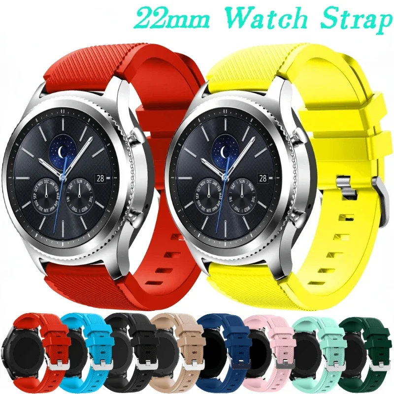 22 mm Silikonarmband für Samsung Watch 3 45 mm Gear S3 Amazfit GTR 4 Sportarmband für Huawei Watch 5/4/3/GT4-3-2 Pro Gürtel Image