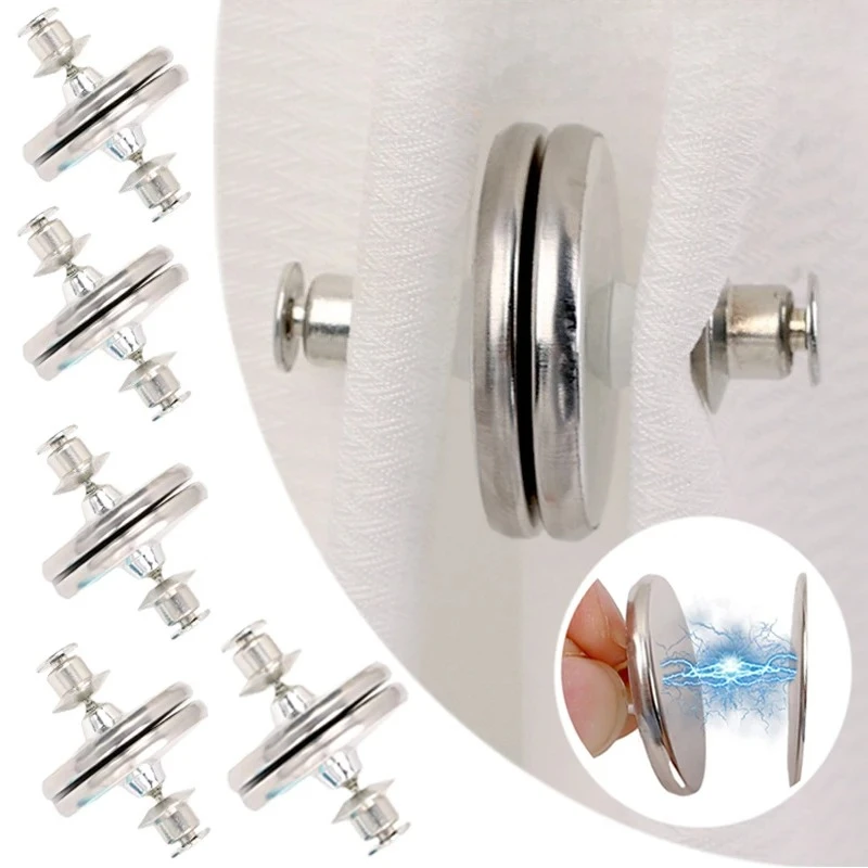 1/10 Paar Vorhang Magnetknopf Nagelfrei Abnehmbarer Fenstervorhang Schließen Magnet Schnalle Einstellung Vorhang Clip Zubehör Image