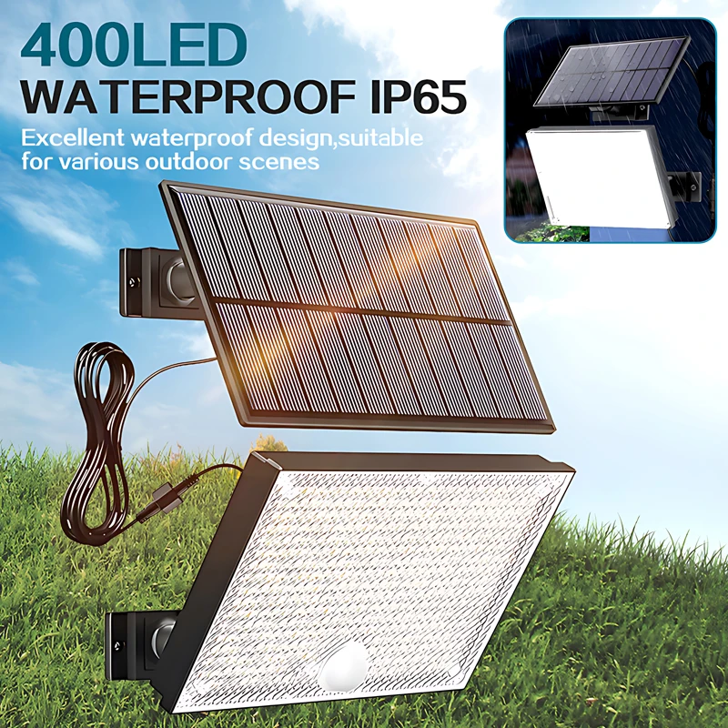 Solarleuchten für den Außenbereich, 172/400 LEDs, 3 Modi, Bewegungsmelder-Leuchten mit Fernbedienung, Solarleuchten für den Außenbereich für Hof, Terrasse, Garten