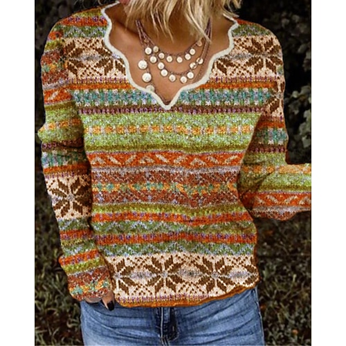 Damen Bluse Druck Blume Modern Boho Langarm V Ausschnitt Normale Oberteile Ferien Ausgehen Blau Purpur Orange Sommer Image