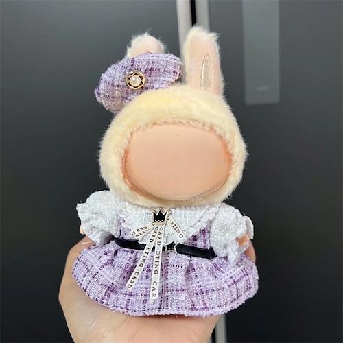 Kleidung für Labubu, Kleidungsset für die Labubu-Puppe, Hut, Kleidung, Rucksack für Labubu, stilvolle, bezaubernde Puppenkleidung und Accessoires (keine Puppe)