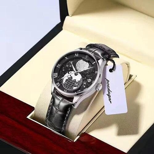 Herrenuhr Mode Luxus Sport Herren Armbanduhr wasserdicht leuchtend Leder Datum Quarzuhren