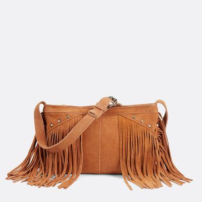 Tirana Shoulder Bag in Suede Leather
