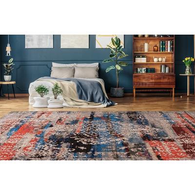 Teppich PADIRO "Charme 425", bunt (multi, rot), B:80cm H:5mm L:150cm, Chenille, Baumwolle, Polyester, Teppiche, Chenille Flachgewebe im Vintage Stil Image