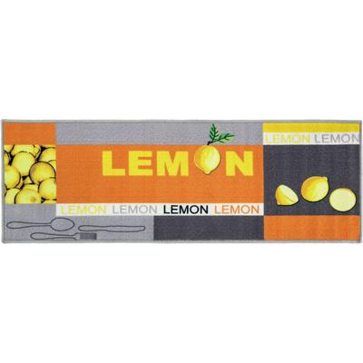 Küchenläufer ANDIAMO "Lemon", gelb, B:50cm H:5mm L:150cm, Polyamid, Teppiche, Motiv Zitronen, mit Schriftzug, Größe 50x150 cm, Küche Image