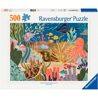 Puzzle RAVENSBURGER "Ozean-Laune", bunt, Puzzles, KinderB:49cm H:36cm, Pappe, Motiv, Made in Germany, B:49cm H:36cm