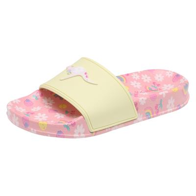 Badesandale KANGAROOS "K-Slide Print", Gr. 38, rose, rainbow, Synthetik, sportlich, Schuhe Image