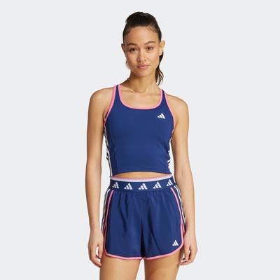 Tanktop ADIDAS PERFORMANCE "HYGLM TK Q2", Damen, Gr. L, dunkelblau, weiß, pink fusion, Obermaterial: 83% Polyester, 17% Elasthan, sportlich, Tops Image