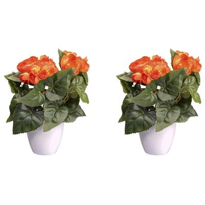 Kunstblume CREATIV GREEN "Begonienbusch", orange, H:24cm, Obermaterial: 85% Polyester, 15% Polyethylen, Kunstpflanzen Image