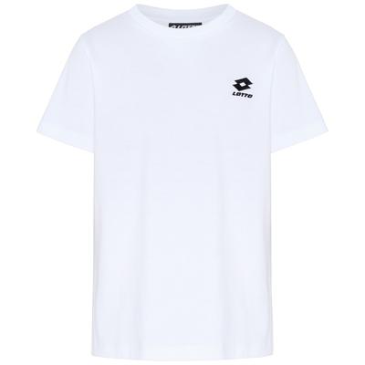 T-Shirt LOTTO, Kinder, Gr. 122/128, weiß (hellweiß), 100% Baumwolle, clean, sportlich, normal, Rundhals, Kurzarm gerader Abschluss, Shirts, - mit kleiner Logostickerei Image
