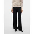 Schlupfhose VERO MODA "VMBERLIN ZAMIRA MW WIDE PANT NOOS", Damen, Gr. XL (42), Länge 30, schwarz, Obermaterial: 95% Polyester, 5% Elasthan, unifarben, modisch, loose fit normal, Hosen, mit Stretch