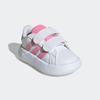Klettschuh ADIDAS SPORTSWEAR "GRAND COURT 2.0 KIDS", Gr. 25, weiß (cloud weiß, bliss pink, core schwarz), Synthetik, sportlich, Schuhe, Design auf den Spuren des adidas Superstar, für Kinder