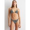 Triangel-Bikini-Top MARC O'POLO "Summer Blacks", Damen, Gr. S, N-Gr, schwarz, weiß cotton print, Obermaterial: 70% Polyamid, 30% Elasthan, gestreift, casual, Bikini-Oberteile, Streifen-Design, Neckholder zum Binden, schnelltrocknend