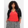 Tanktop SHEEGO "Große Größen", Damen, Gr. 52, rot, Obermaterial: 100% Baumwolle, unifarben, casual, figurumspielend normal, V-Ausschnitt, Tops, mit V-Ausschnitt und Zierknopfleiste