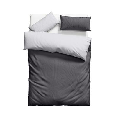 Bettwäsche MY HOME "Desner2", silber (anthrazit, silber), B/L: 135cm x 200cm, , Microfaser, B/L: 40cm x 80cm, Microfaser, Obermaterial: 100% Polyester, Bettwäsche, Premium Qualität, sehr weich, uni, ab 135x200 cm Image