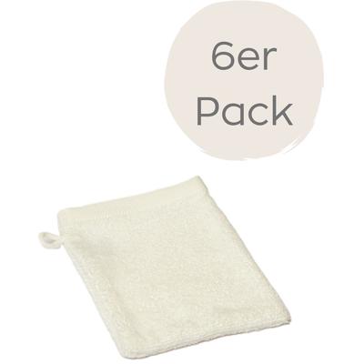 Waschhandschuh WEWO FASHION "9517W", beige (ecru), B:16cm L:21cm, Baumwolle, Waschlappen, saugstark Image