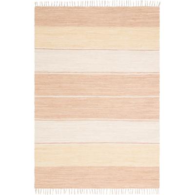 Teppich MY HOME "Merle" Gr. 11, beige, B:70cm H:5mm L:250cm, Baumwolle, Teppiche, Fransenteppich, Flachgewebe, Wendeteppich, gestreift, handgewebt, mit Fransen, Läufer Image