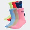 Sportsocken ADIDAS ORIGINALS "TR CREW S 6P", Herren, Gr. M (40/42), ash blau, night indigo, lucid rot, Obermaterial: 65% Baumwolle, 31% Polyester, 3% Elasthan, 1% sonstige Fasern, Socken, 6 Pack Socken mit Logo