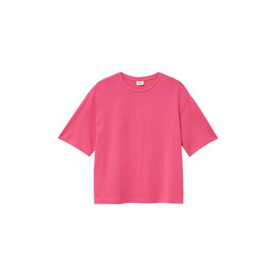T-Shirt S.OLIVER JUNIOR, Mädchen, Gr. 170/176, pink, Jersey, Obermaterial: 100% Baumwolle, bedruckt, unifarben, casual, lässig geschnitten hüftlang, Rundhals, Kurzarm, Shirts, mit Rückenprint Image