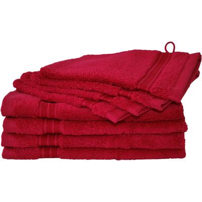 Handtuch Set DYCKHOFF "Siena", rot (granat), 8 tlg., Walkfrottier, Walkfrottier, Obermaterial: 100% Baumwolle, Handtuch-Sets, in tollen Unifarben Image