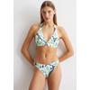 Triangel-Bikini-Top MARC O'POLO "Multi Floral", Damen, Gr. M, N-Gr, floral print, Polyamid, Elasthan, geblümt, casual, Bikini-Oberteile, Neckholder zum Binden, herausnehmbare Polster