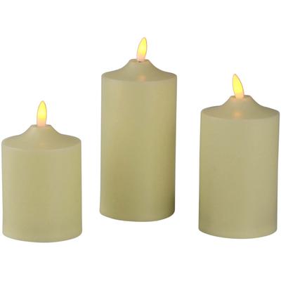 LED-Kerze AM DESIGN, beige (creme), Ø:7,50cm, Kunststoff, Kerzen, mit beweglicher LED-Flamme, creme Image
