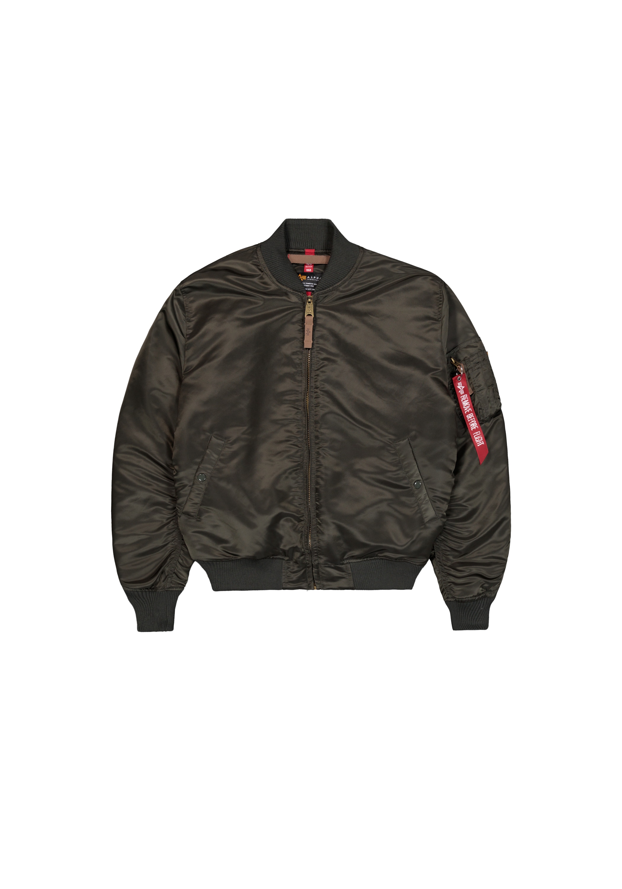 Bomberjacke ALPHA INDUSTRIES "MA-1 VF Vintage Fit 59", Herren, Gr. 3XL, schwarz (schwarz olive), Obermaterial: 100% Nylon; Futter: 100% Nylon; Füllung: 100% Polyester, Jacken Bomberjacke