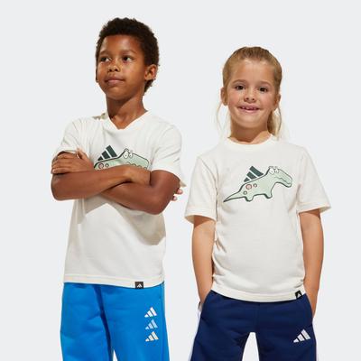 T-Shirt ADIDAS SPORTSWEAR "LK ADRPT TEE", Kinder, Gr. 110, weiß (sanftes weiß), Obermaterial: 100% Baumwolle, sportlich, Shirts Image