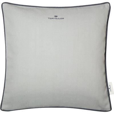 Dekokissen TOM TAILOR HOME "Dove Signature" Gr. 2, grau (grau, hellgrau, unifarben), B:60cm H:0,5cm L:40cm, Baumwolle, Polyester, Dekokissen_Sitzkissen_Kissenhüllen, mit Paspel, Kissenhülle ohne Füllung, 1 Stück Image