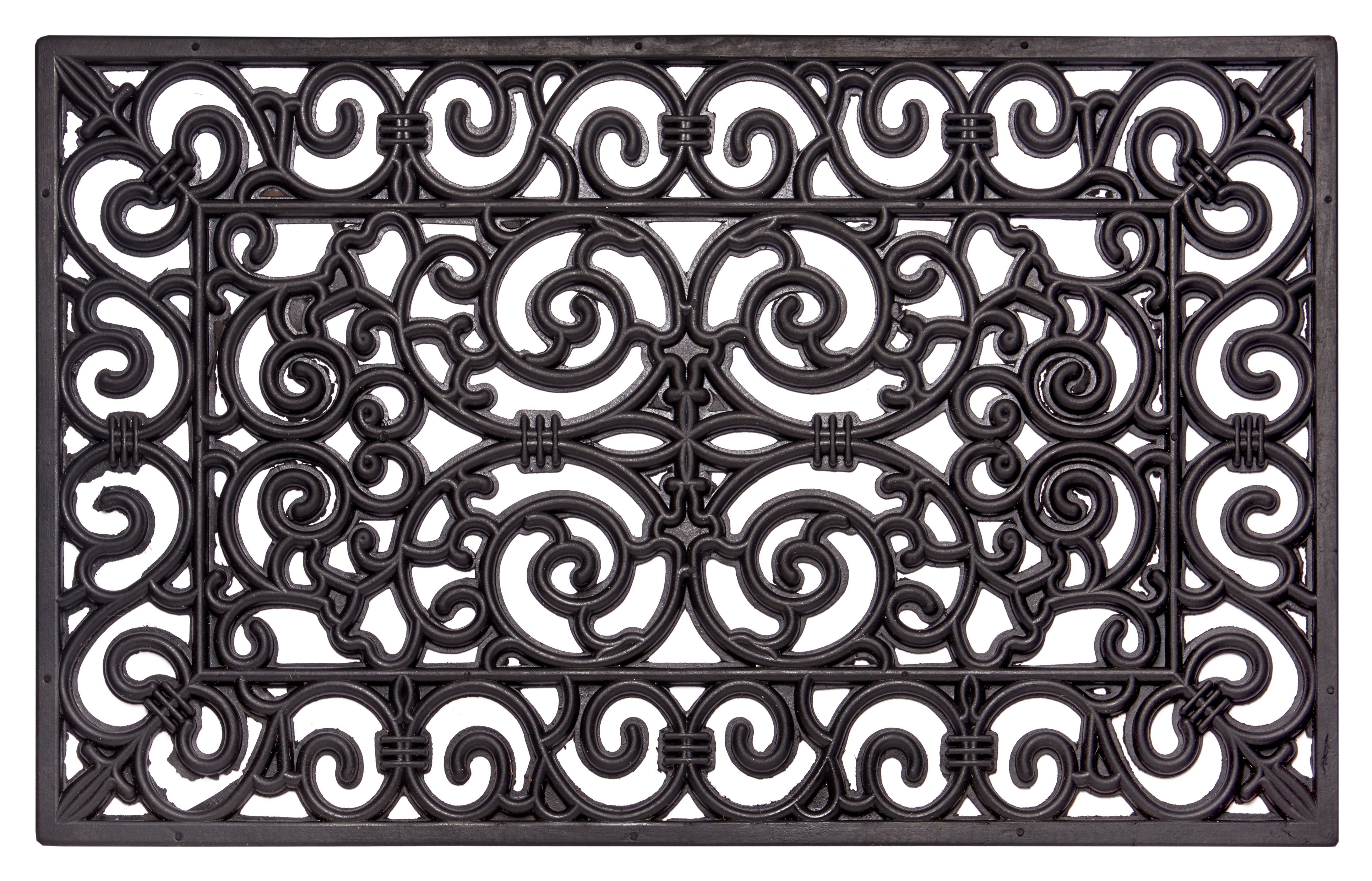 Fußmatte HANSE HOME "Ornaments, Türmatte", schwarz, B:45cm H:10mm L:75cm, Gummi, Teppiche, Gummi, Schmutzfangmatte, Outdoor, Rutschfest, Innen, Gummimatte Image