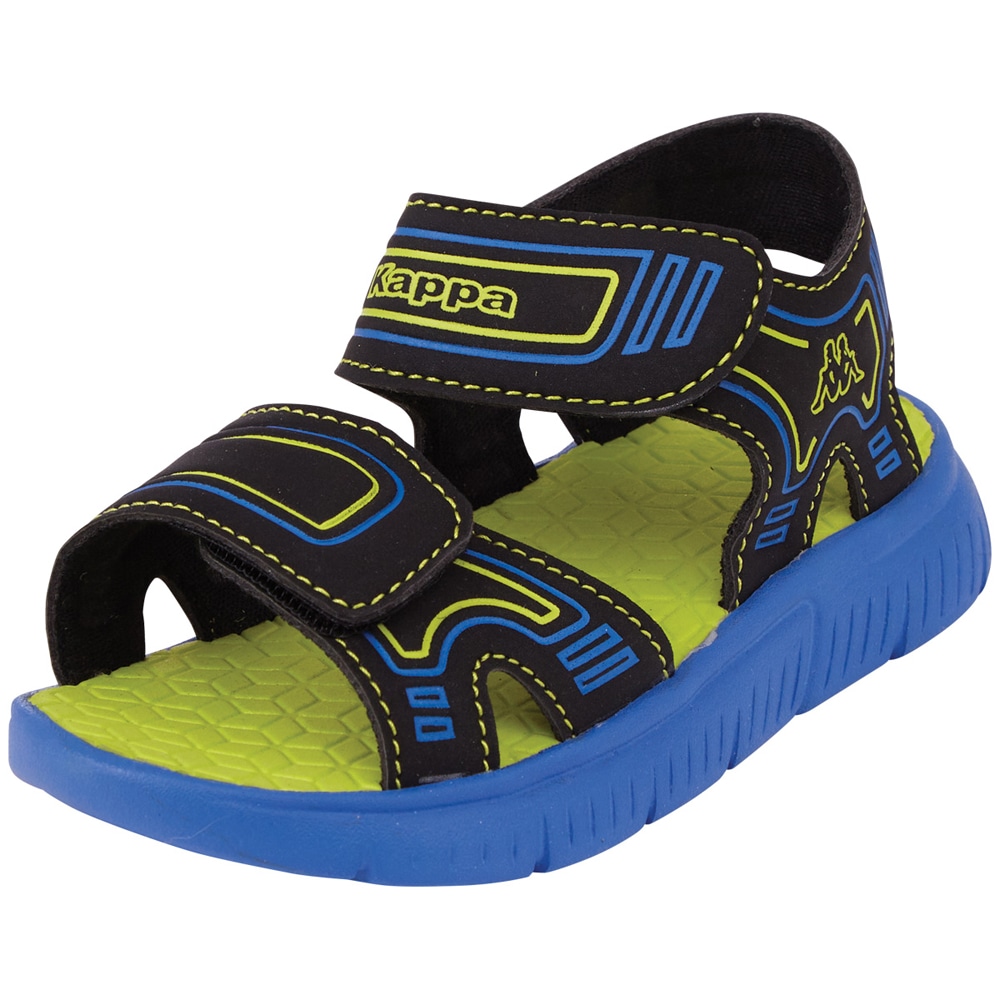 Sandale KAPPA, Gr. 31, blau (blau, schwarz), Synthetik, mehrfarbig, Schuhe Sandale, - mit Sohle in Kontrastfarben Image